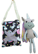 kids bag with removable unicorn toy