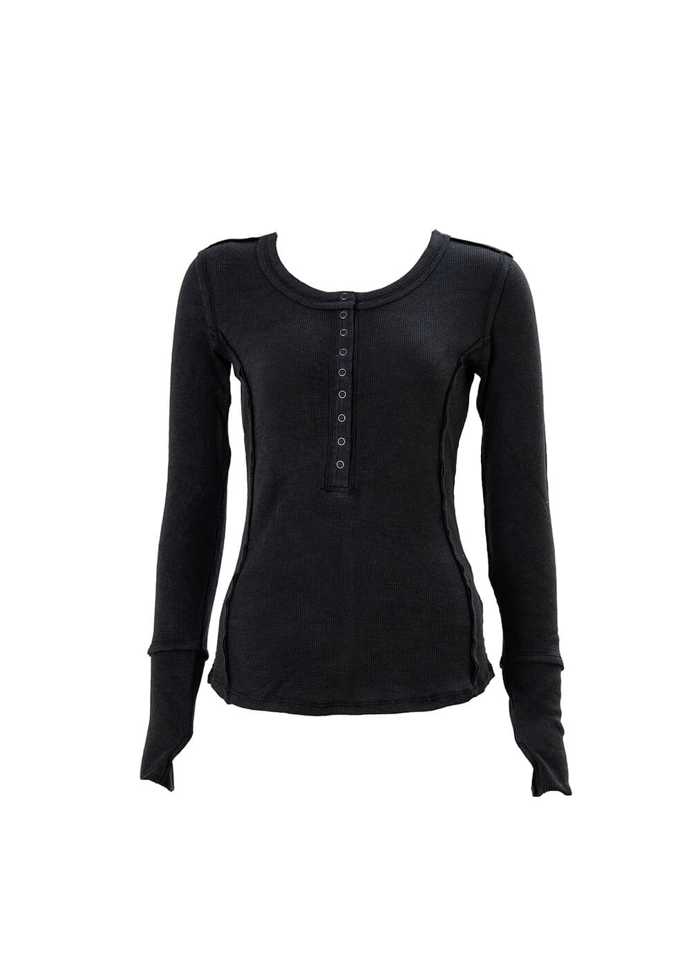 ladies long sleeve cotton waffle top by nomads hemp wear