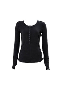 ladies long sleeve cotton waffle top by nomads hemp wear