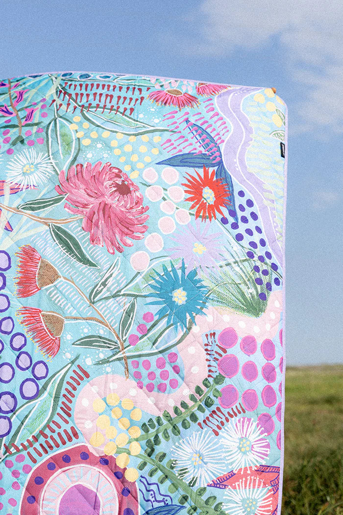 Indigenous Art Folding Picnic Rug - A Chapter Closing