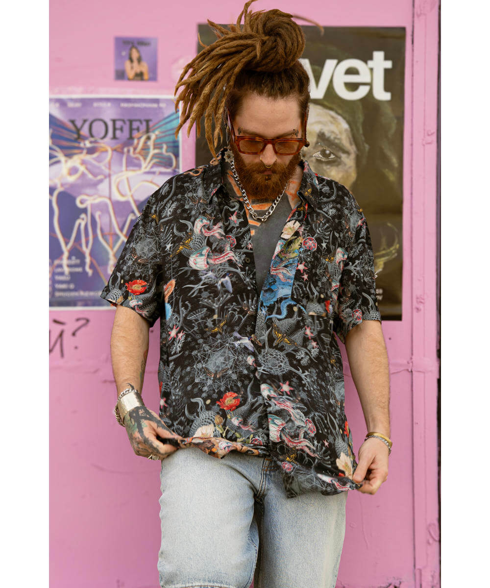 Acid Renessans Mens Button-up Shirt