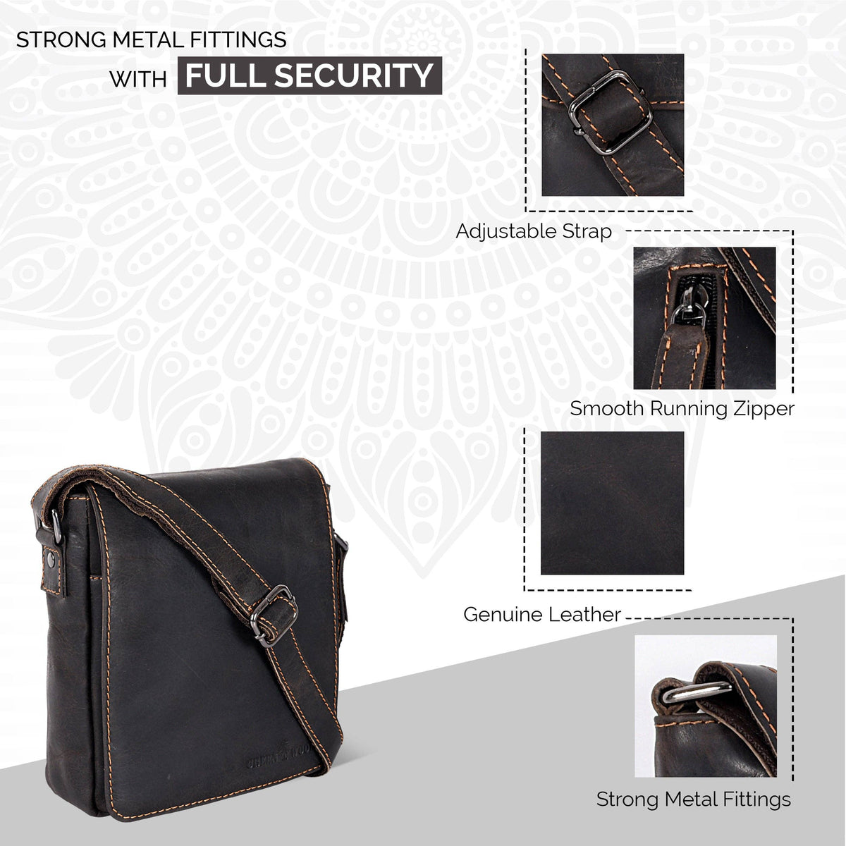 Luna Leather Shoulder Bag - Dk Brown