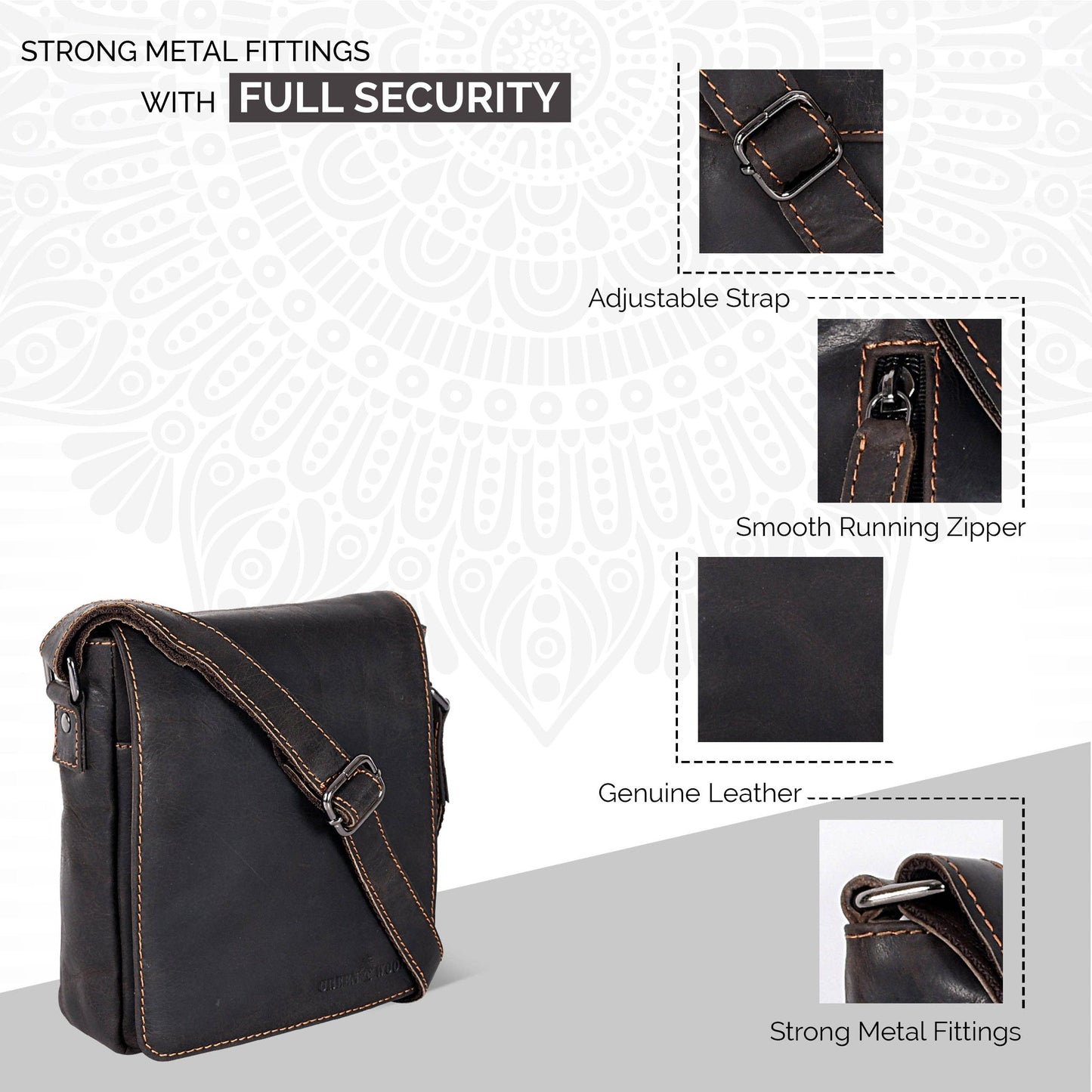 Luna Leather Shoulder Bag - Dk Brown