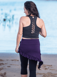 short ruffle skirt with long side tail
