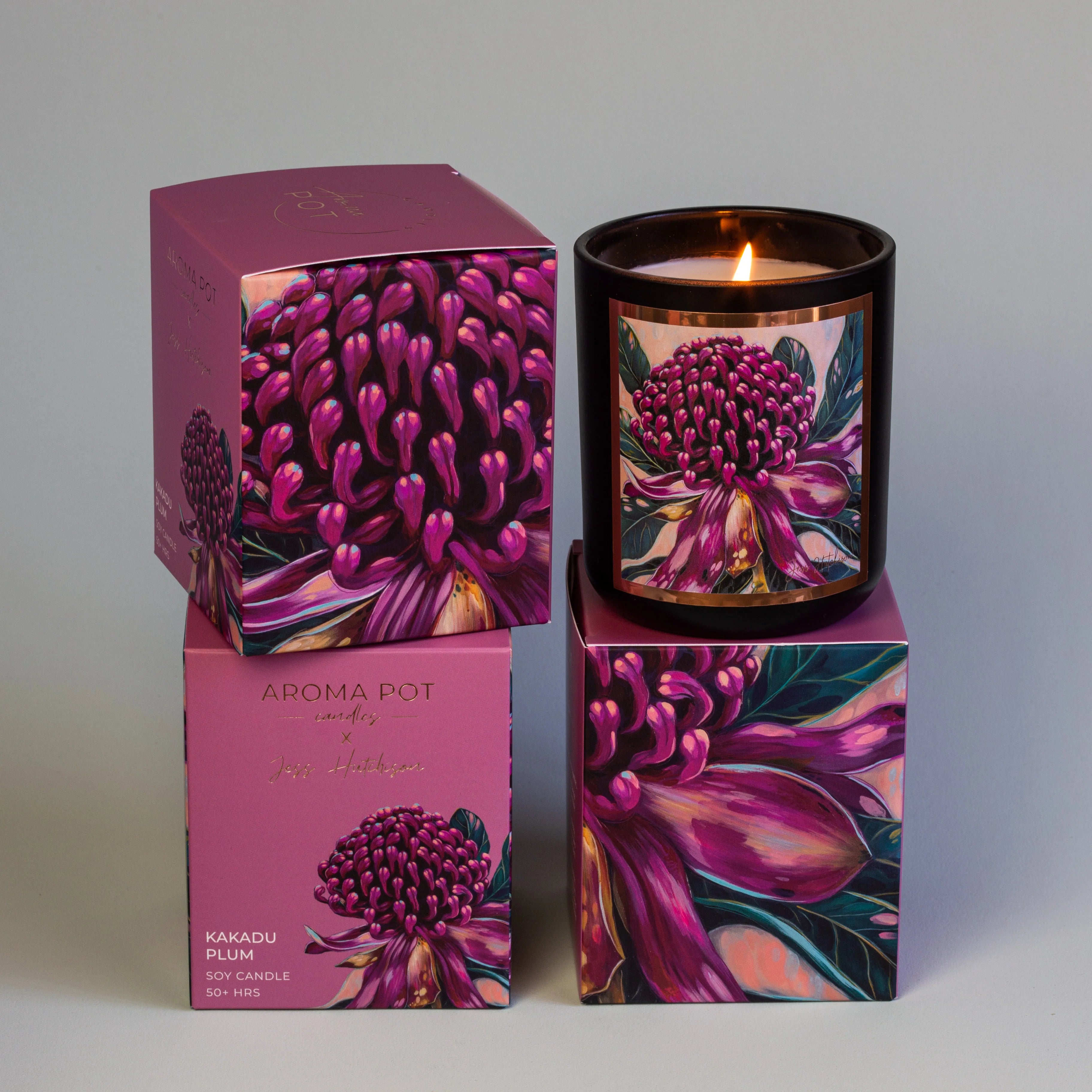 Aroma Pot Premium Candle Kakadu Plum Australian Artist Tantrika Australia