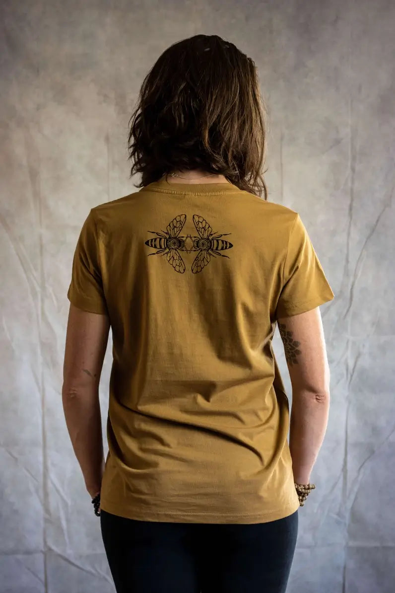 bee flower art of zig womens shirt tantrika sustainable fashion australia