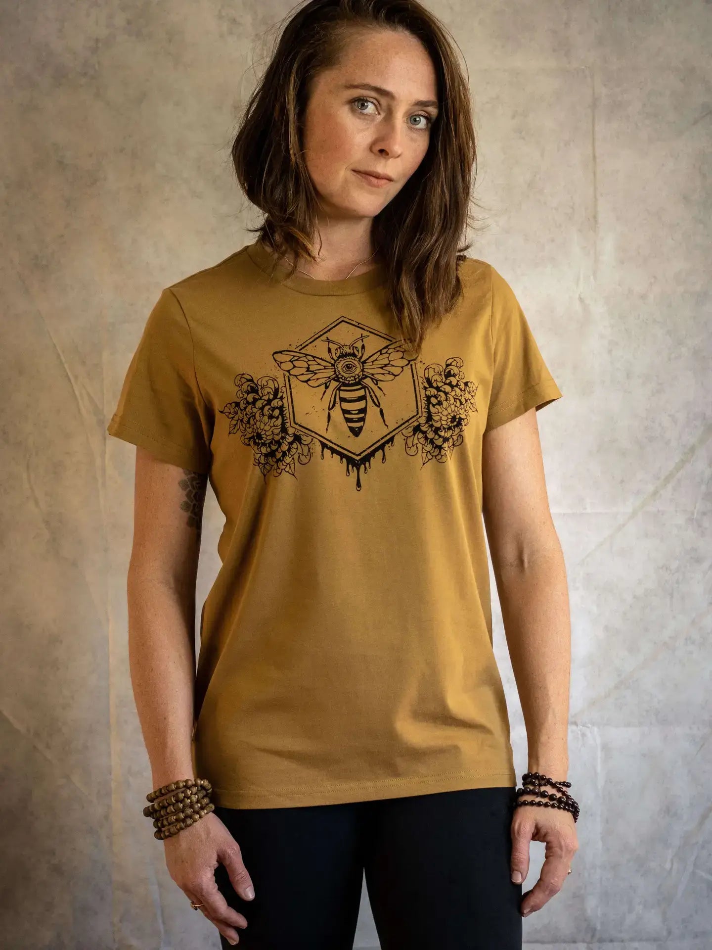 bee flower art of zig womens shirt tantrika sustainable fashion australia