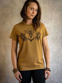 bee flower art of zig womens shirt tantrika sustainable fashion australia