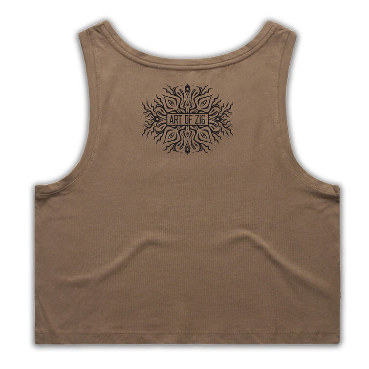 art of zig butterfly skull crop tee