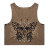 art of zig butterfly skull crop tee