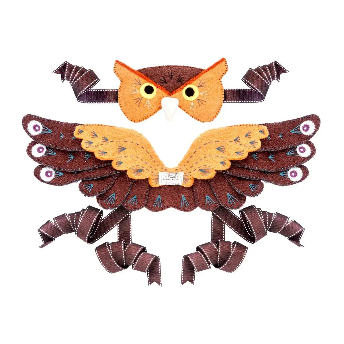 owl headdress and wings felt dress up