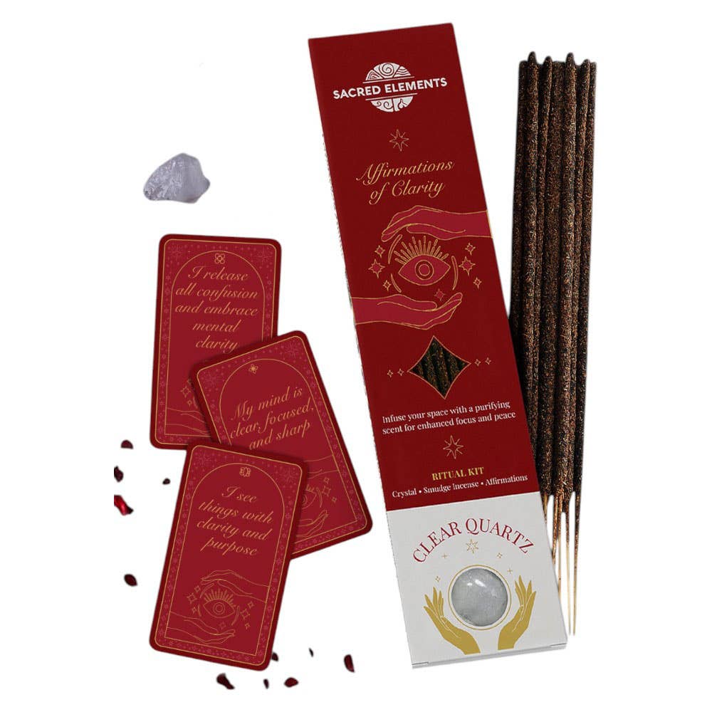 Affirmation of Clarity Crystal Smudge Incense Kit