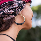 Bonita Horn and Brass Earrings