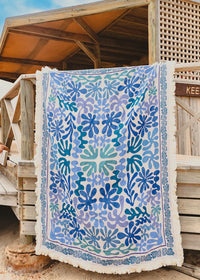 coral breeze design 100% cotton throw rug