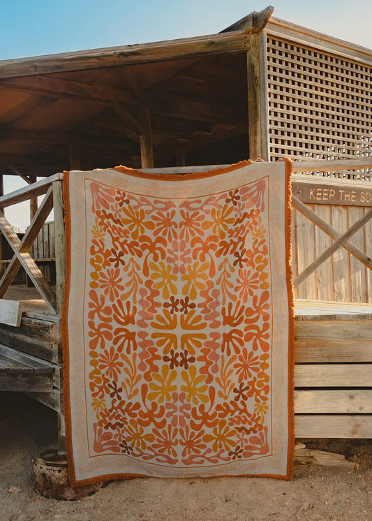 Coral Drift - Cotton Throw
