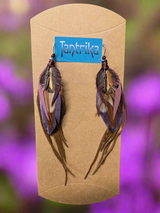 coral feather and leather earrings tantrika australia