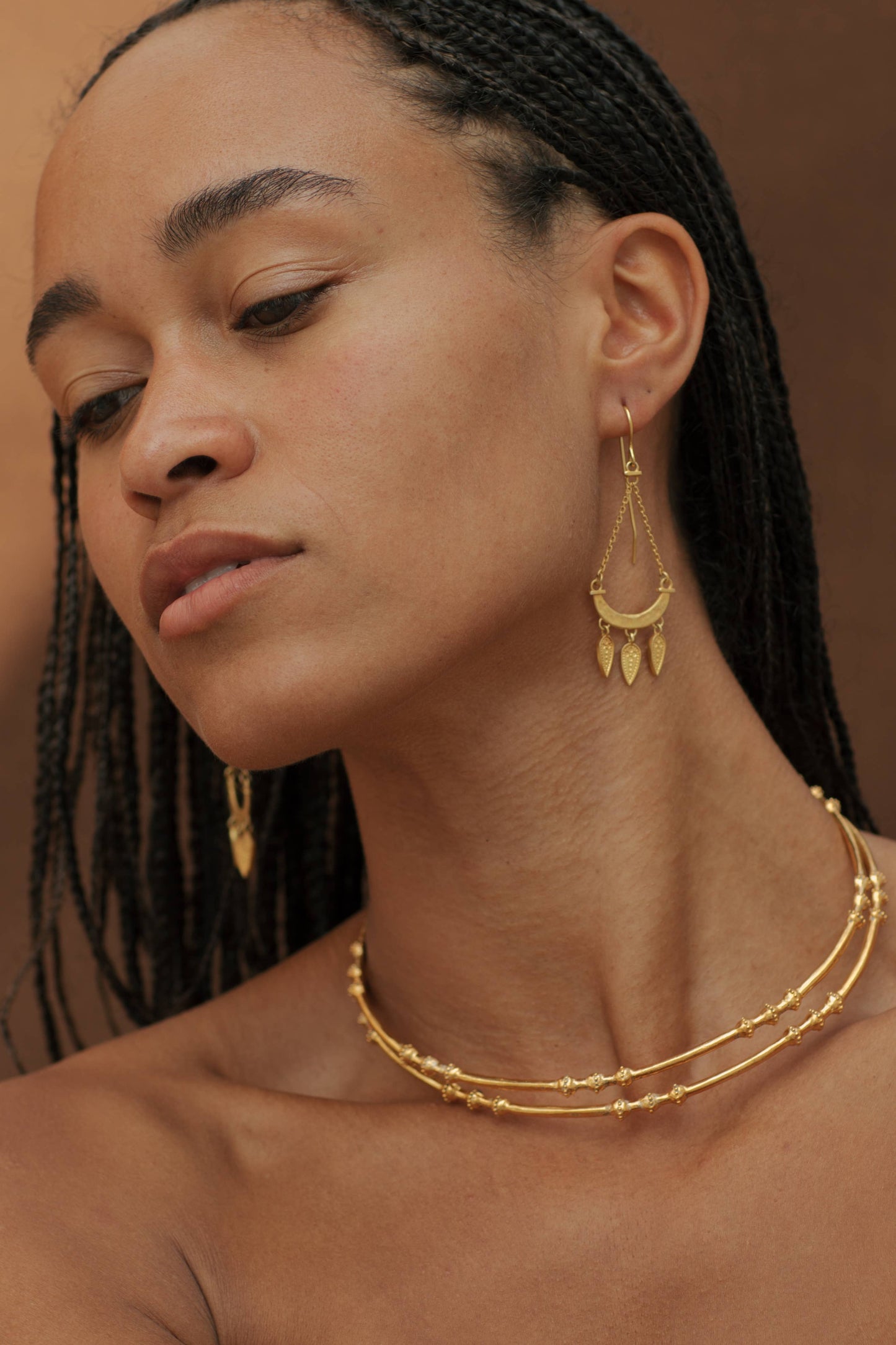 Dailia Earrings - 22k Gold plated 