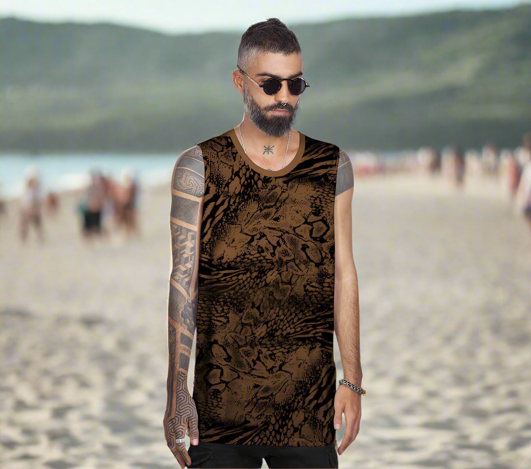 mens all over print cotton tank