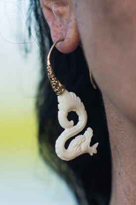 dragon bone carved earrings