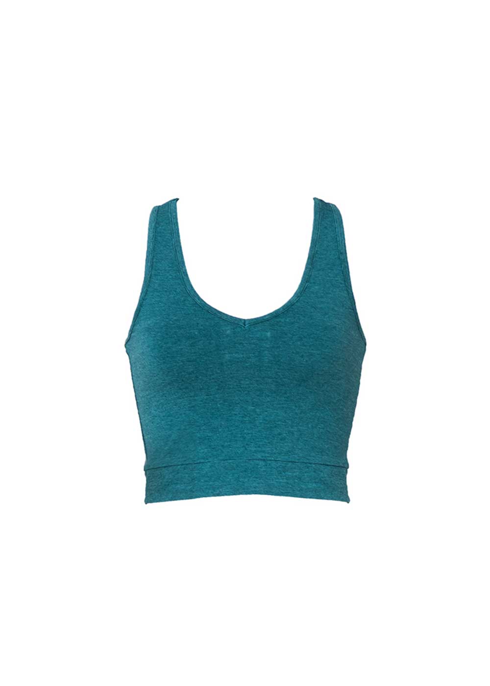 ember crop tank in bamboo with lacing detail in the back