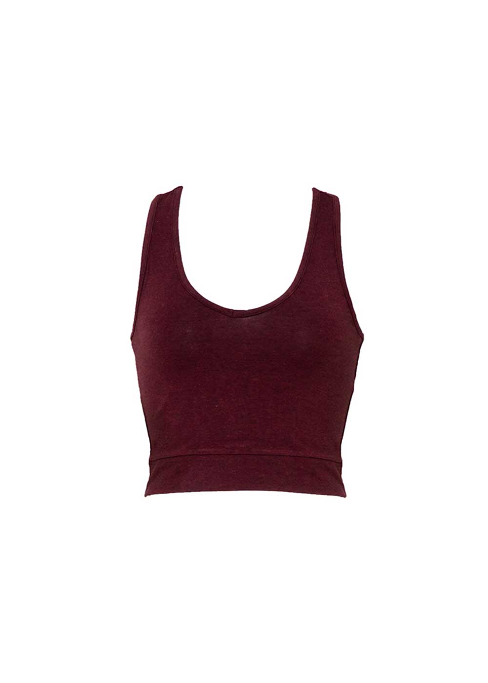 ember crop tank in bamboo with lacing detail in the back