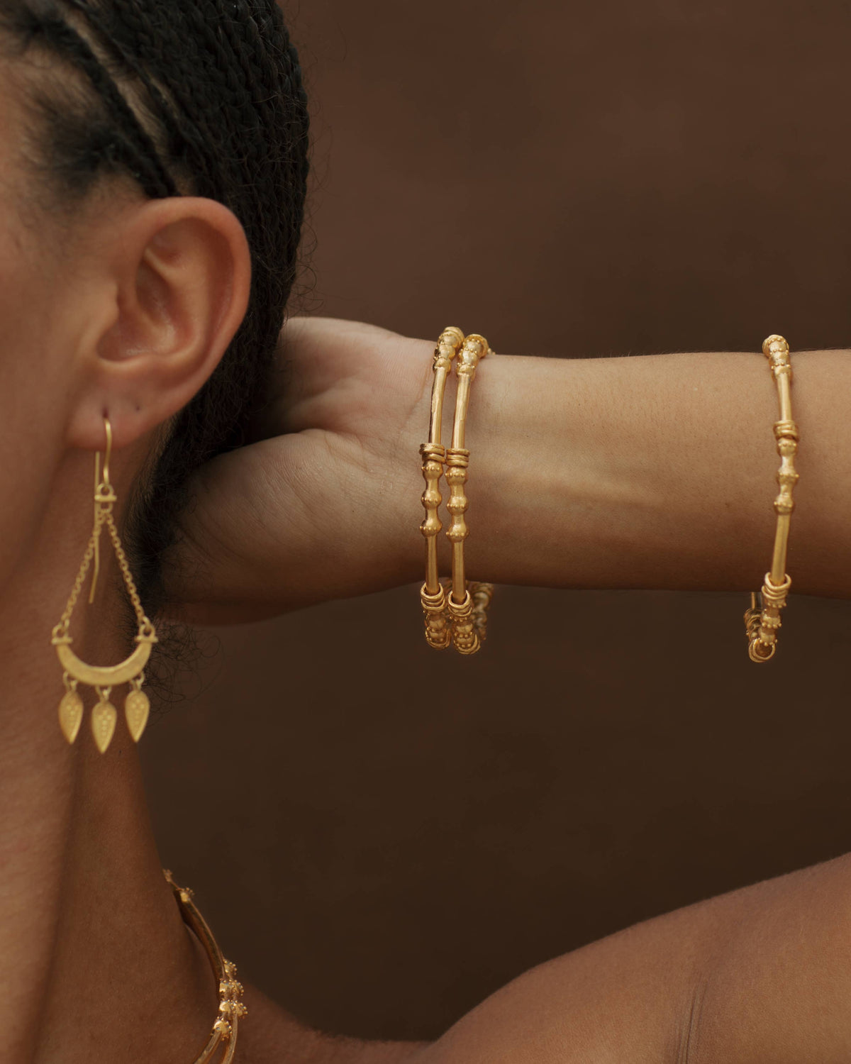 Dailia Earrings - 22k Gold plated 