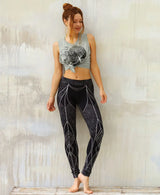 ladies black fractal print leggings
