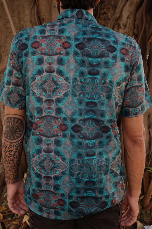mens fractal print cotton shirt