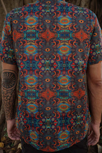 mens fungal frequency button up shirt