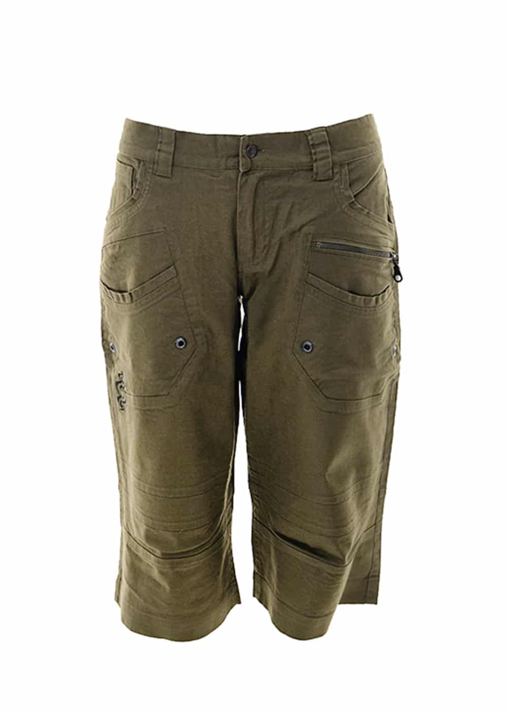 mens hemp 3/4 cargo dress shorts
