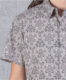 mens button up shirt with geometric pattern