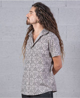 mens button up shirt with geometric pattern