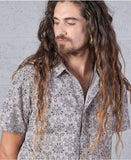 mens button up shirt with geometric pattern