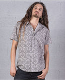 mens button up shirt with geometric pattern