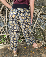 Gold Flowers Cotton Yoga Pants Tantrika Australia