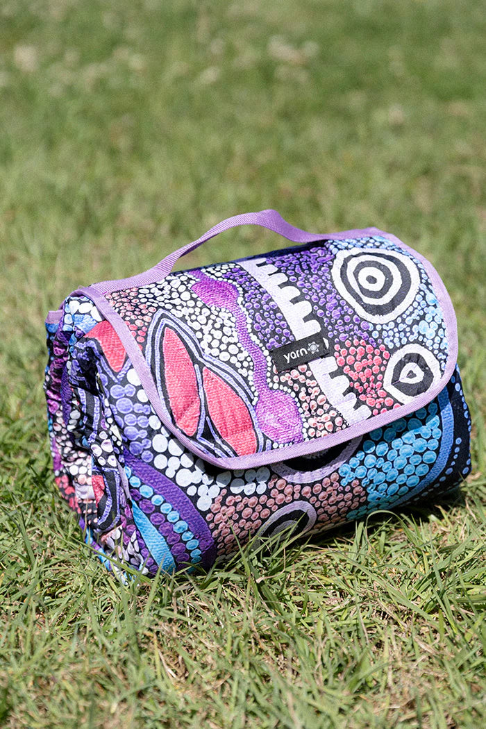 Indigenous Art Folding Picnic Rug - Grandmothers Country