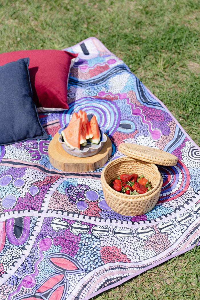 Indigenous Art Folding Picnic Rug - Grandmothers Country