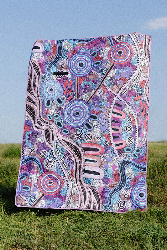 Indigenous Art Folding Picnic Rug - Grandmothers Country
