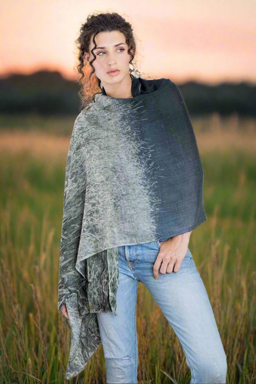 morning grasses harriet jane wool and silk scarf tantrika sustainable fashion australia