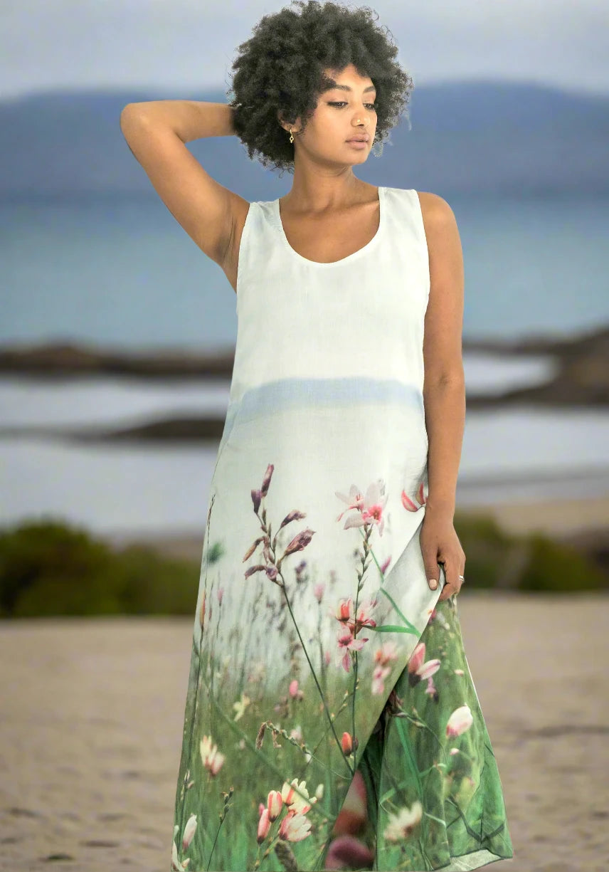 harriet jane norfolk bay seaside meadow linen tank dress tantrika sustainable fashion australia