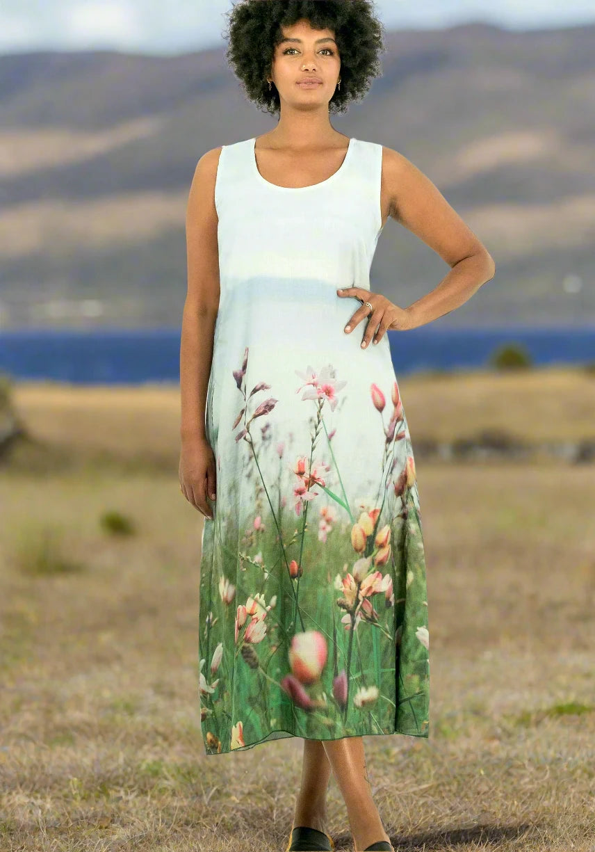 harriet jane norfolk bay seaside meadow linen tank dress tantrika sustainable fashion australia