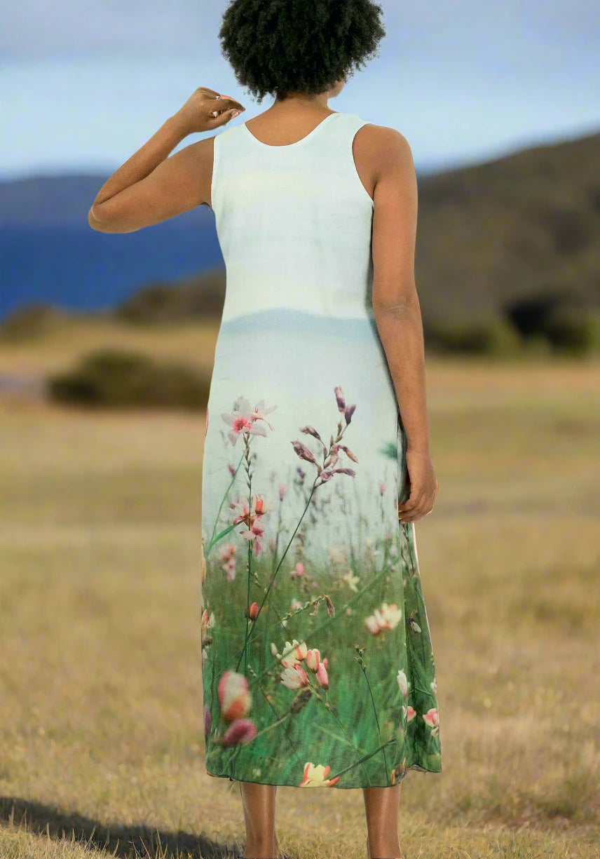 harriet jane norfolk bay seaside meadow linen tank dress tantrika sustainable fashion australia