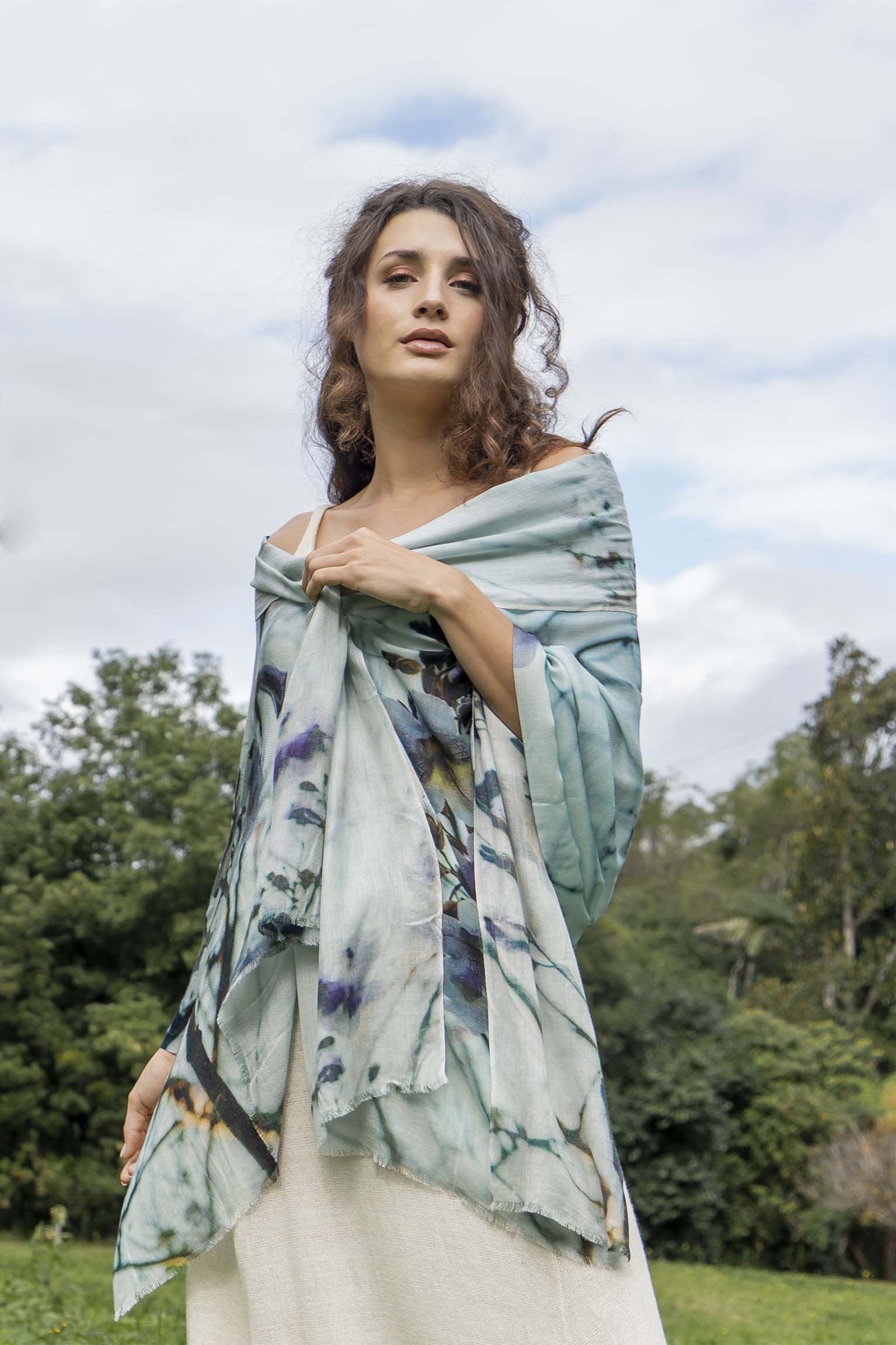 harriet jane paulona tree cashmere and model scarf tantrika sustainable fashion australia