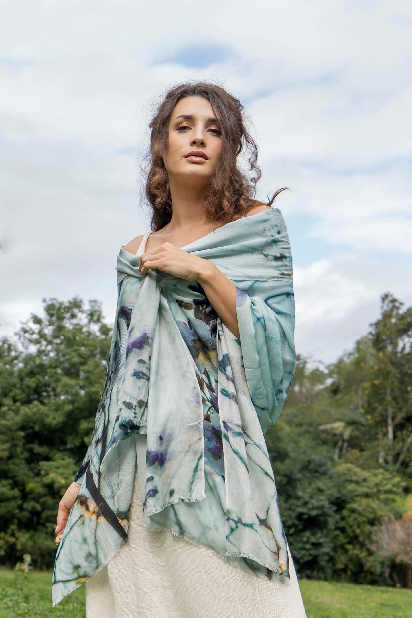 harriet jane paulona tree cashmere and model scarf tantrika sustainable fashion australia