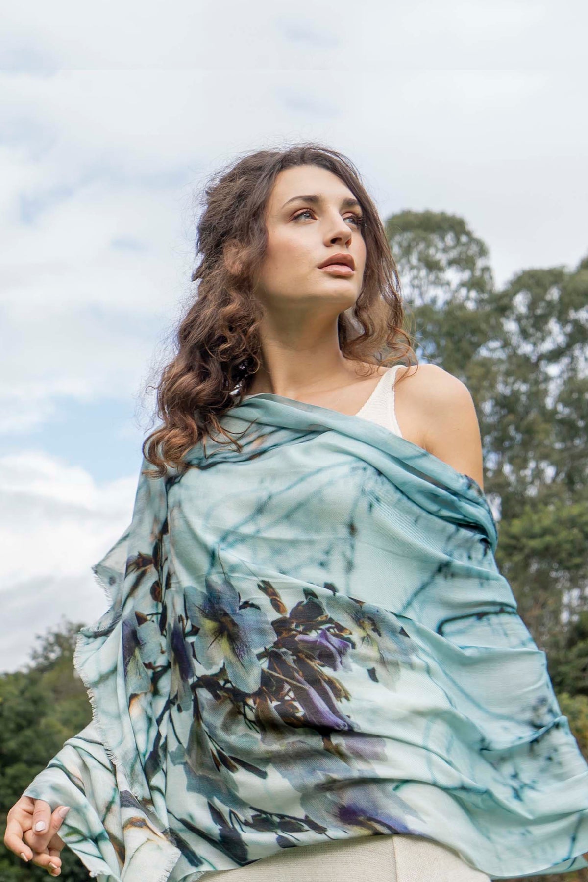 harriet jane paulona tree cashmere and model scarf tantrika sustainable fashion australia