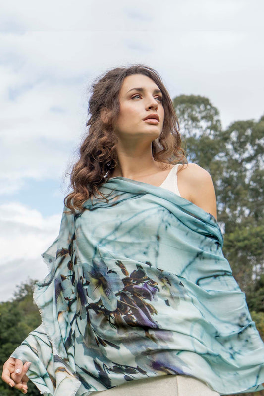 harriet jane paulona tree cashmere and model scarf tantrika sustainable fashion australia