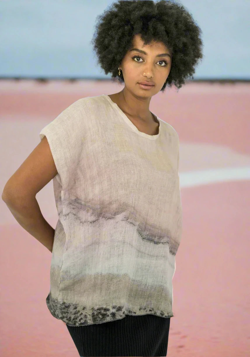 pink salt lakes harriet jane linen top one size tantrika australia sustainable fashion