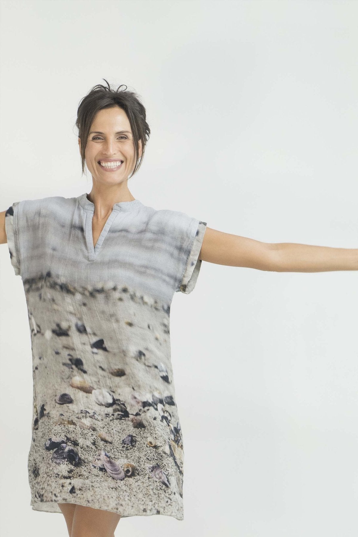 harriet jane hemp dress with seashell print