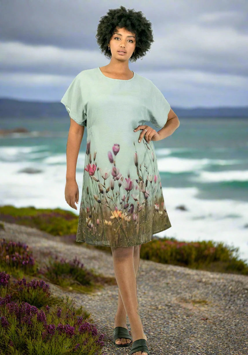 harriet jane seaside meadow linen tencel pocket dress tantrika sustainable fashion australia