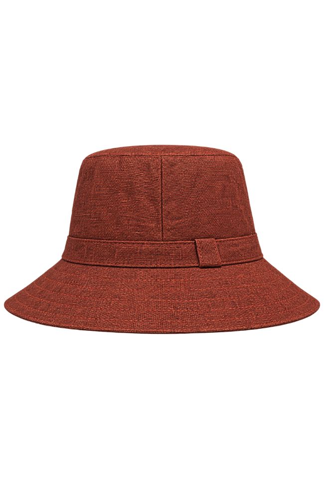 Hemp Fedora Hat in russet organic hemp with a medium brim and UV protection.